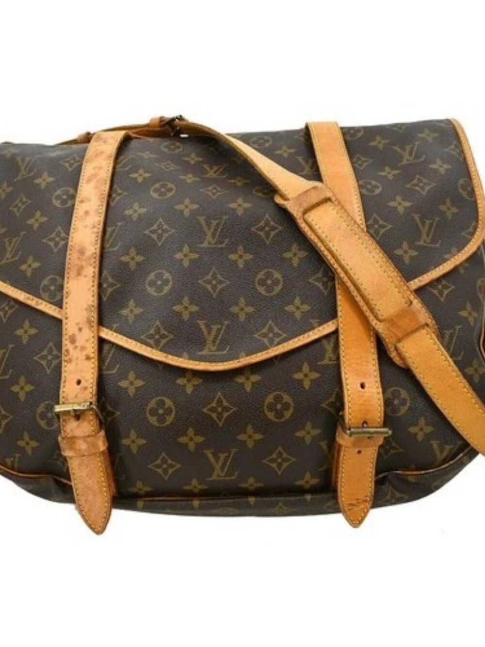 Best01 LOUIS VUITTON MONOGRAM SAUMUR 43 MESSENGER BAG M42252 AR8901 RQ02334